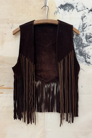GOOD DAYS Vintage 1970s Suede Fringe Vest