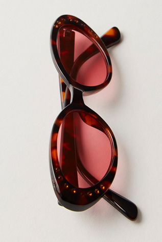 Lila Cat Eye Sunglasses by Free People in Brown