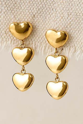 The Crystal Botique Triple Heart Earrings