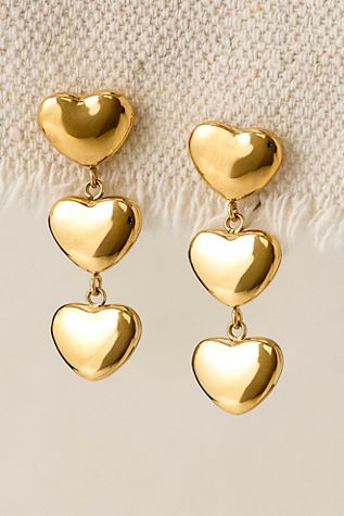 The Crystal Boutique Triple Heart Earrings