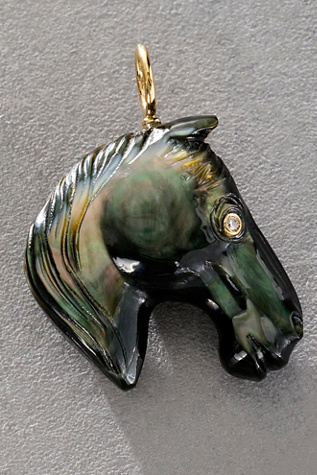 Maura Green Black Beauty Horse Charm