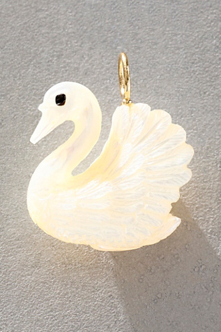 Maura Green Mother Of Pearl Swan Charm