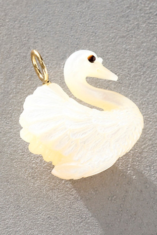 Maura Green Mother Of Pearl Swan Charm
