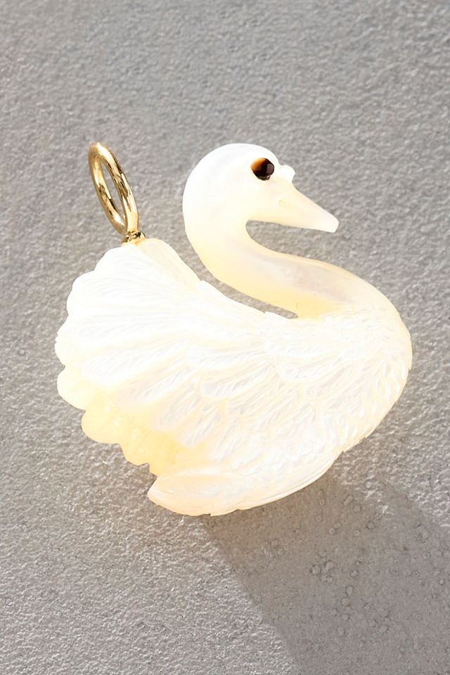 Maura Green Mother Of Pearl Swan Charm #1