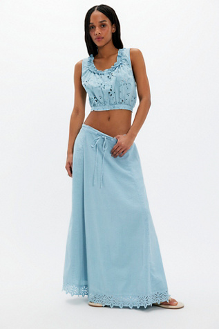 Madelyn Cotton Maxi Skirt Set at Free People in Dew Shine, Size: XL