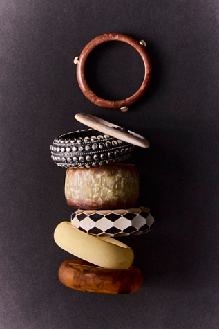 Statement Stack Bracelet by Free People in Brown