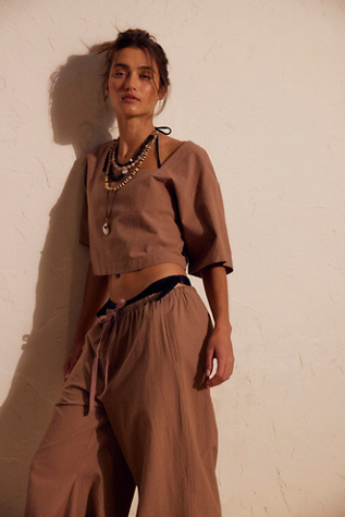 Beach Bold Pant Set by free-est at Free People in Brown, Size: XS