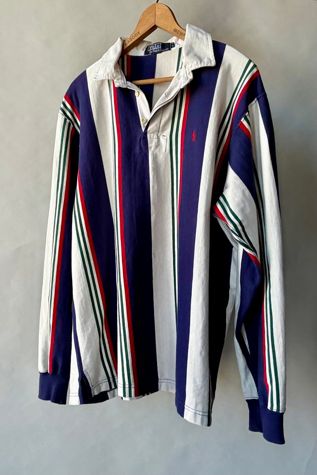 80s Long Sleeve Polo Shirt Selected by Wax Plant
