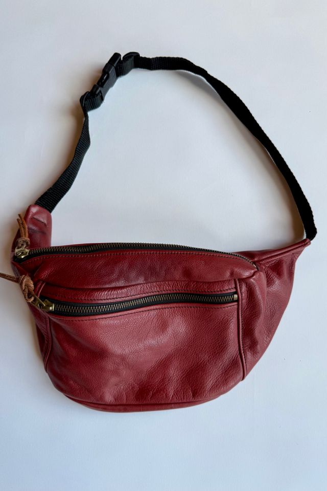Burgundy Leather Fanny Pack Selected by Wax Plant