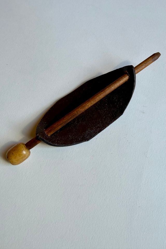Tooled Leather Hair Barrette Selected by Wax Plant #2