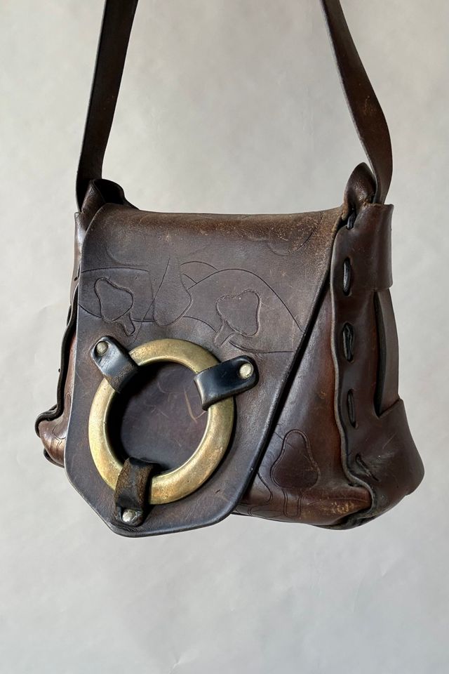 70s Tooled Leather Mushroom Purse Selected by Wax Plant #1