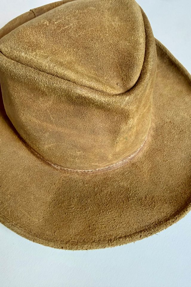 Tan Suede Hat Selected by Wax Plant #1