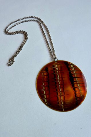 70s Enamel Pendant Necklace Selected by Wax Plant