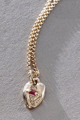 Женский шарм Siri Hansdotter Hansdotter Heart Charm, цвет: Серебристый / Рубиновый — фото 3