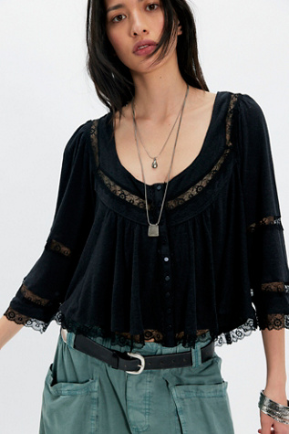 Frolic Free Top by Free People in Black, Size: XL
