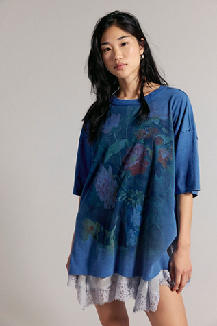 We The Free Landscape Indigo Tee at Free People in Blue, Size: XS