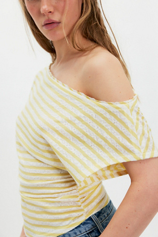 Ellie Off-The-Shoulder Top by Free People in Yellow, Size: L