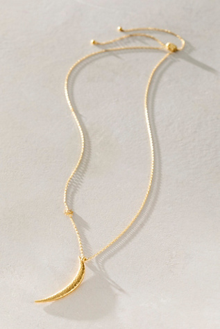 Satya Illuminated Path Moon Necklace by Satya Jewelry at Free People in Gold