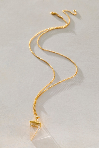 Satya Truthful Guidance Crystal Pendulum Necklace by Satya Jewelry at Free People in Gold
