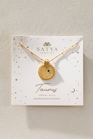 Satya Mandala Zodiac Necklace by Satya Jewelry at Free People in Gold