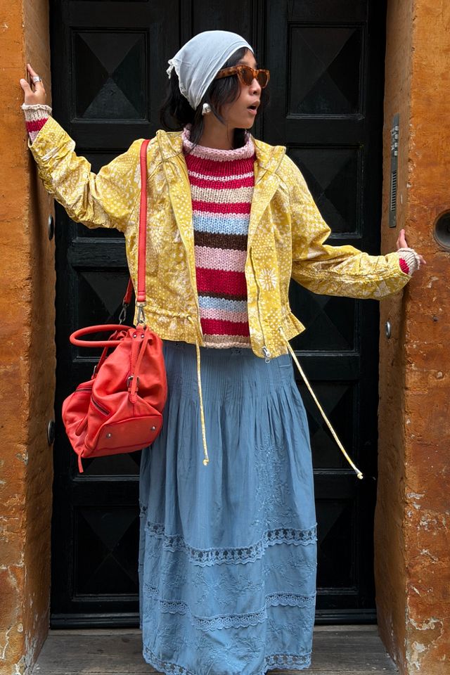 Devon Printed Balloon Funnel-Neck Jacket #6