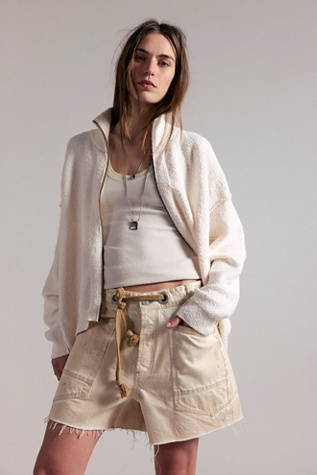 We The Free Cooper Cocoon Funnel-Neck Cardi at Free People in White, Size: S