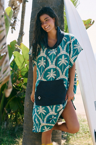 Nomadix Surf Changing Poncho Jacket at Free People in Palm Resort Teal Ocean, Size: M/L