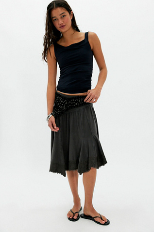 Willow Midi Skirt by Free People in Black, Size: XS