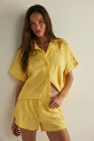 Good Intentions PJ Set by Intimately at Free People in Yellow, Size: XS