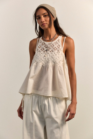 Wandering Light Top by Free People in White, Size: XL