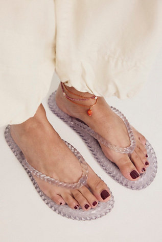 Rope Walk Jelly Flip Flops by Brizza Arezzo at Free People in Clear, Size: US 7