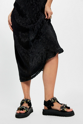Kaleidoscope Embellished Sport Sandals by Nan-Ku Couture at Free People in Black, Size: EU 38