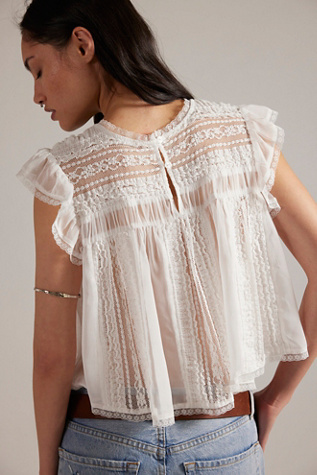 Женская блузка Free People Sun Drenched Blouse, цвет: Слоновая кость — фото 7
