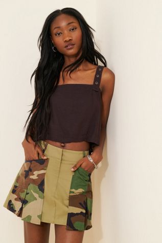 Re_Nuuly x Riley Vintage Reworked Pleated Utility Mini Skirt