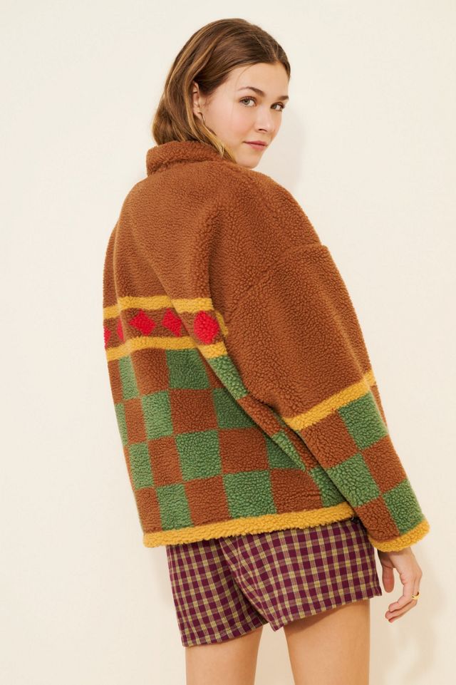 Found Checkered Zip-Up Sherpa #1