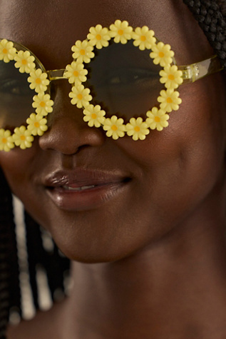 Sweeties Novelty Flower Sunglasses by Free People in White