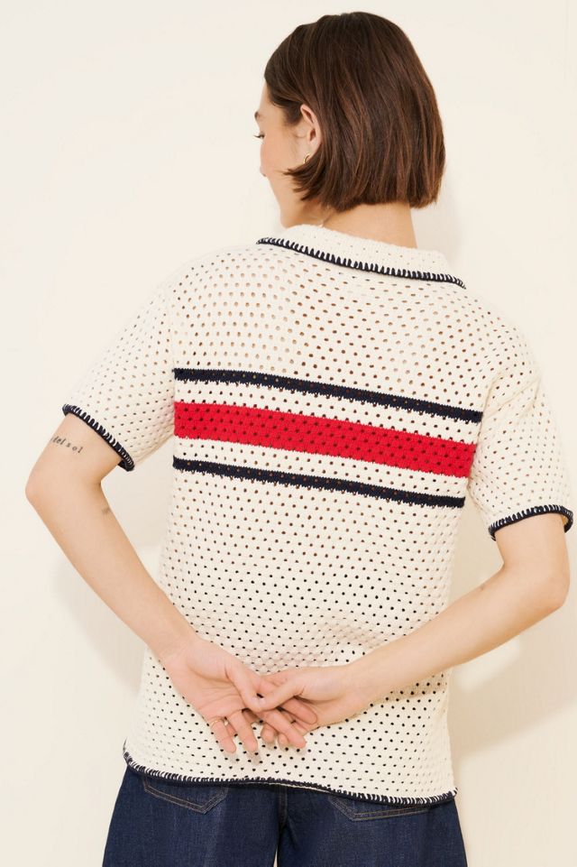 Find Me Now Open Knit Buttondown #1