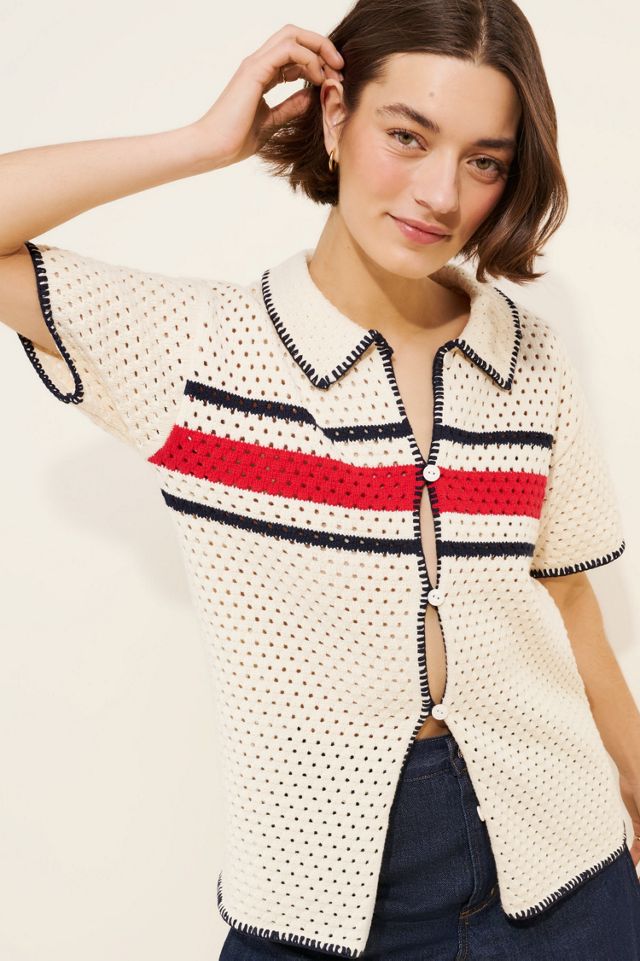 Find Me Now Open Knit Buttondown #2