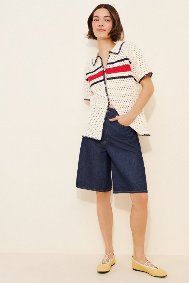 Find Me Now Open Knit Buttondown #3