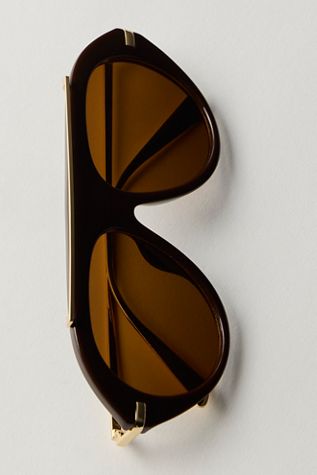 Free People Pasadena oversized metal aviator Sunglasses FREE PEOPLE Pasadena Oversized Metal Aviator Sunglasses  main image 2