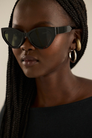 Pearl Cat Eye Sunglasses by Free People in Brown