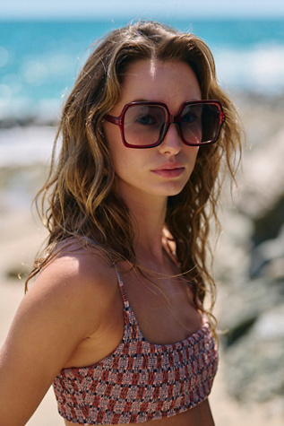 Wren Square Sunglasses by Free People in Red