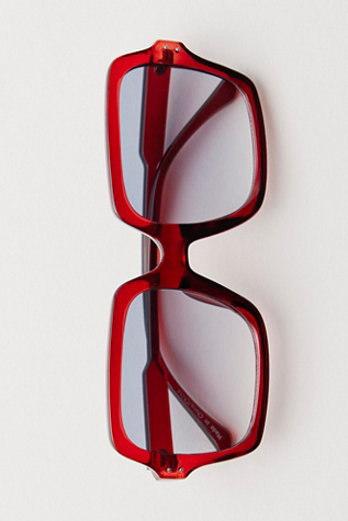 Женские солнцезащитные очки Free People Wren Square Sunglasses, цвет: Вишнёвый — фото 2