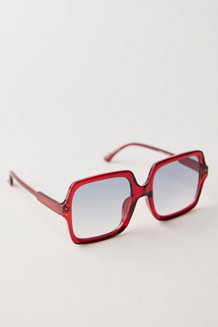 Женские солнцезащитные очки Free People Wren Square Sunglasses, цвет: Вишнёвый — фото 3