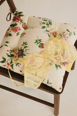 Daisies for Days Corset Underwire Bra by Intimately at Free People in Vanilla Custard Combo, Size: 36 D