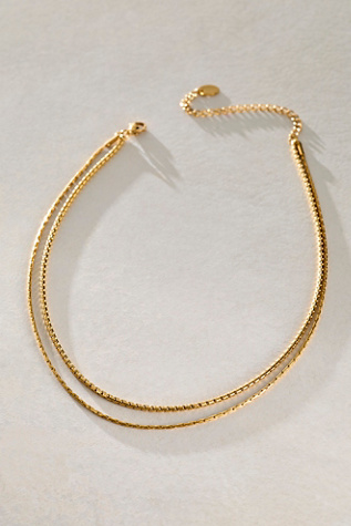 Brenda Grands Double Layer Choker at Free People in Gold