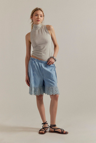 Riviera Cutwork Bloomer by We The Free at Free People in Blue, Size: XS