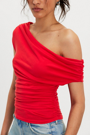 Modern Muse One-Shoulder Top by Free People in Red, Size: S