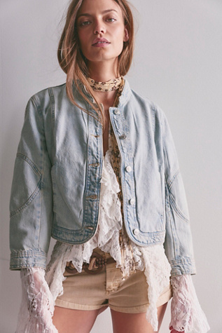 We The Free Nikita Denim Jacket at Free People in Blue, Size: S