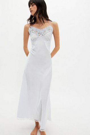 Lunch Date Midi Slip by Intimately at Free People in Blue, Size: S